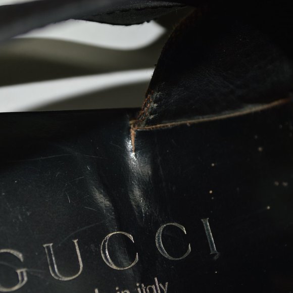 Gucci Brown and Black Monogram Sandals - Picture 9 of 14